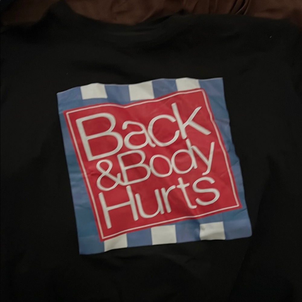 Black Graphic T-Shirt with Red and Blue Design